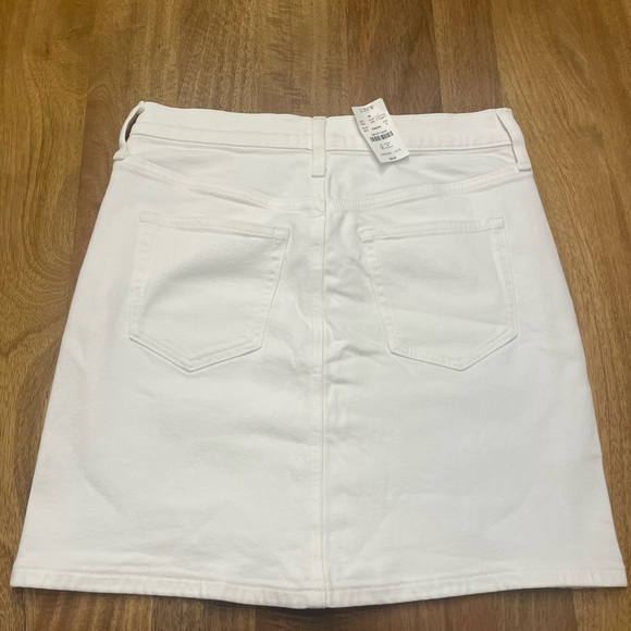J. Crew Factory White Button-Front Denim Mini Skirt NWT - Picture 4 of 6